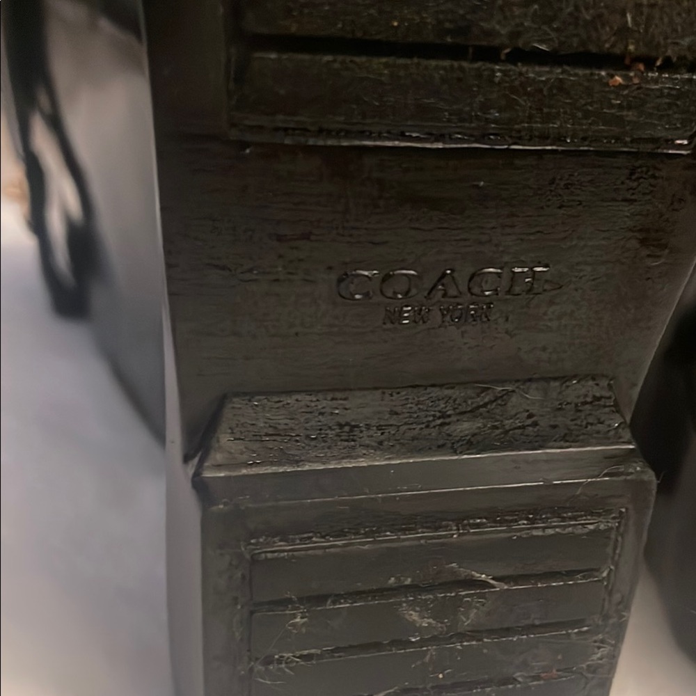 COACH TARA Black Rain rubber Boots with turn lock detail - Picture 4 of 12